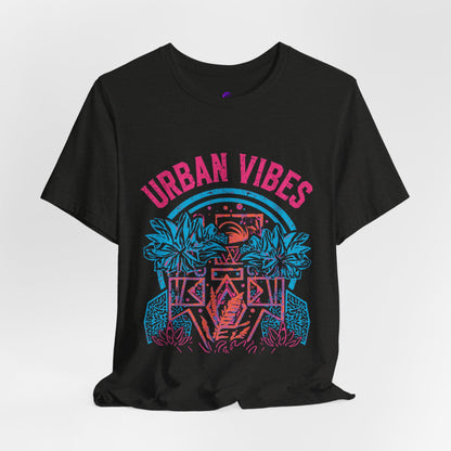 Urban Vibes Tee — Retro Neon Palm City Graphic T‑Shirt