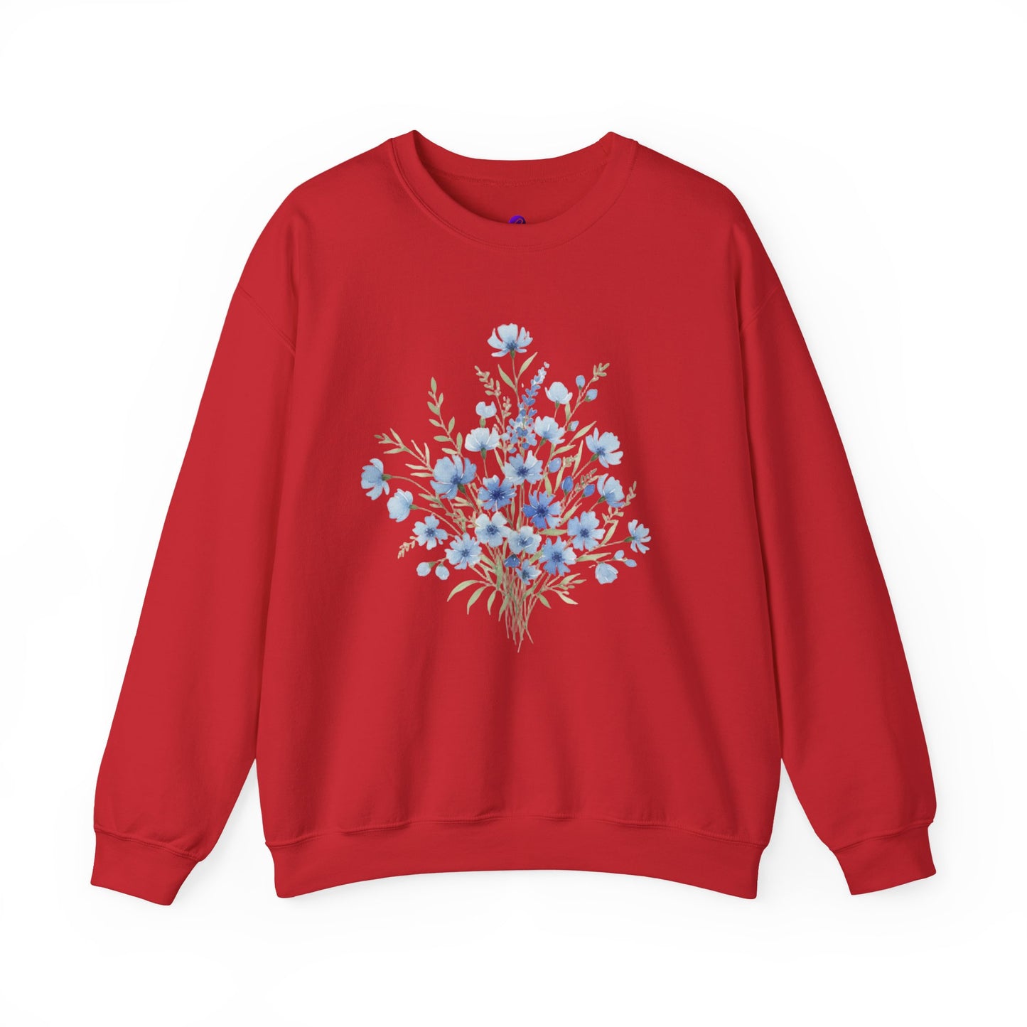 Blue Wildflower Bouquet Crewneck Sweatshirt