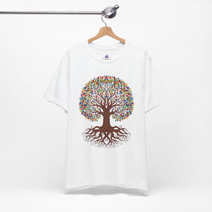 Tree of Life T-Shirt — Colorful Roots & Leaves Graphic Tee