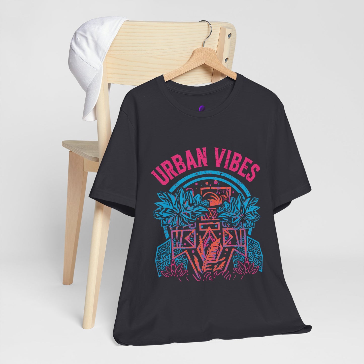 Urban Vibes Tee — Retro Neon Palm City Graphic T‑Shirt