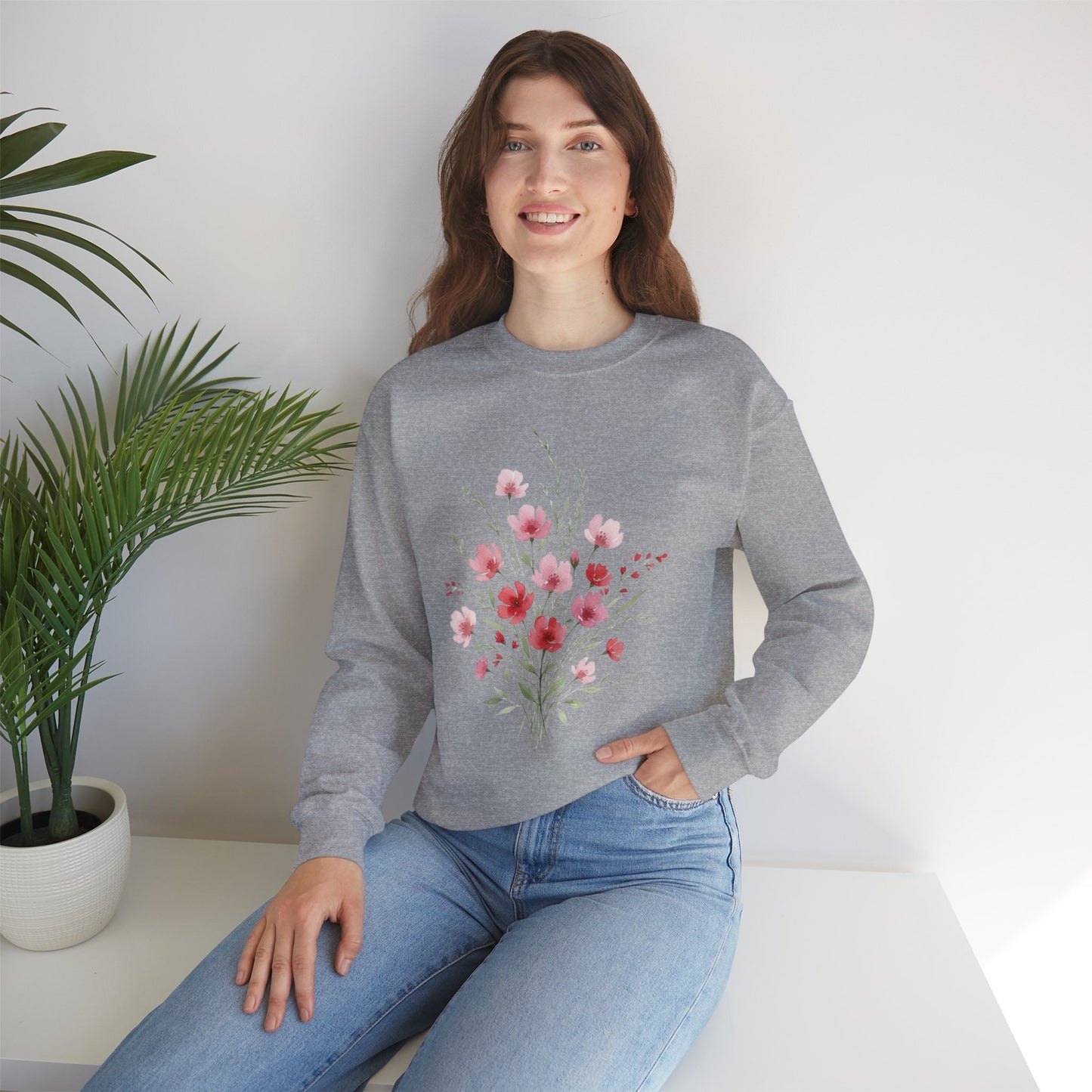 Floral Watercolor Bouquet Crewneck Sweatshirt