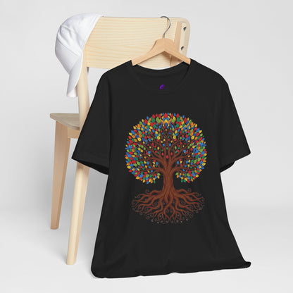 Tree of Life T-Shirt — Colorful Roots & Leaves Graphic Tee
