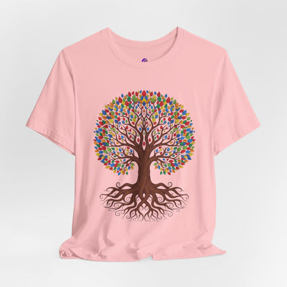 Tree of Life T-Shirt — Colorful Roots & Leaves Graphic Tee