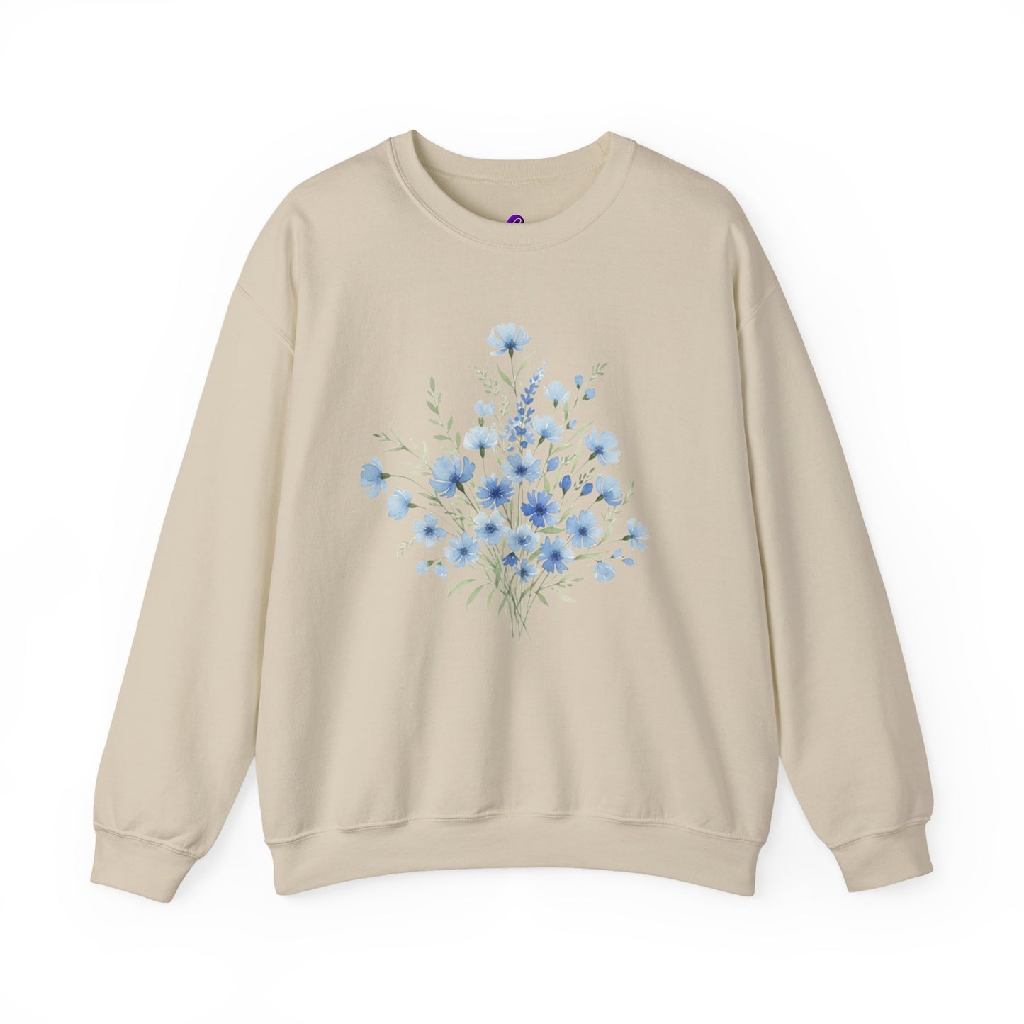 Blue Wildflower Bouquet Crewneck Sweatshirt