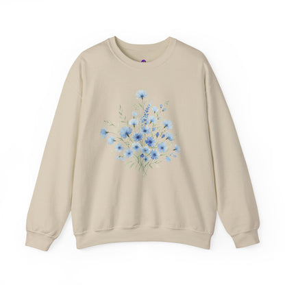 Blue Wildflower Bouquet Crewneck Sweatshirt