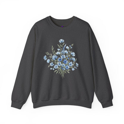 Blue Wildflower Bouquet Crewneck Sweatshirt