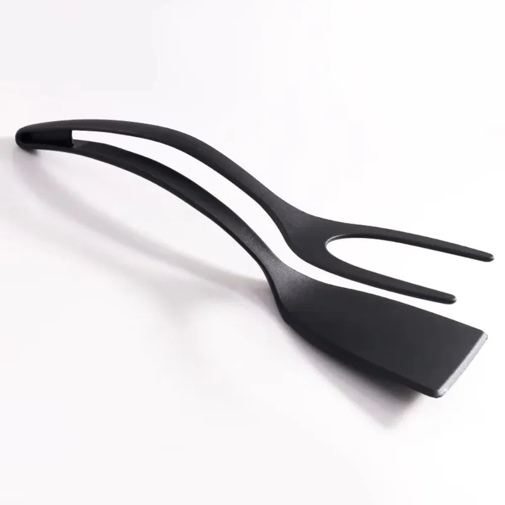 2-in-1 Silicone Egg Flipper Tongs Non-Stick