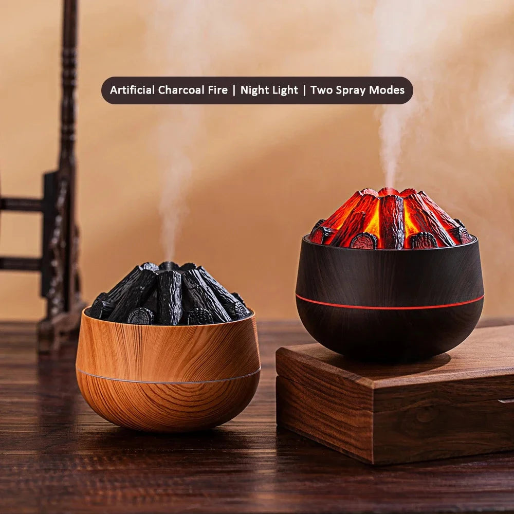 USB Humidifier 300ML Artificial Charcoal Fire Air