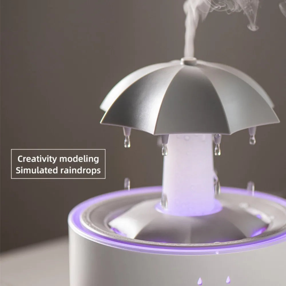 Rotating Umbrella Water Drop Air Humidifier with Colourful Night Lights
