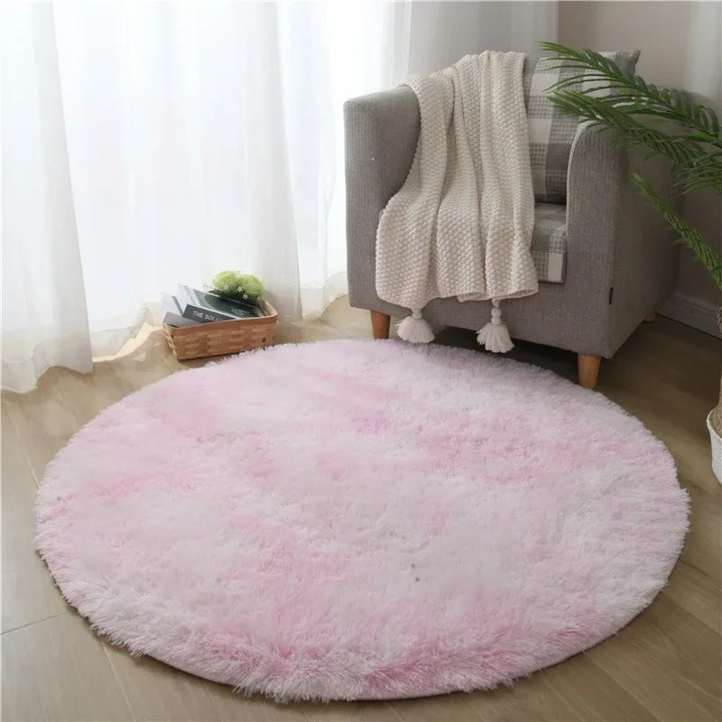 VIKAMA Simple Pink Girly Heart Plush Carpet Bedroom