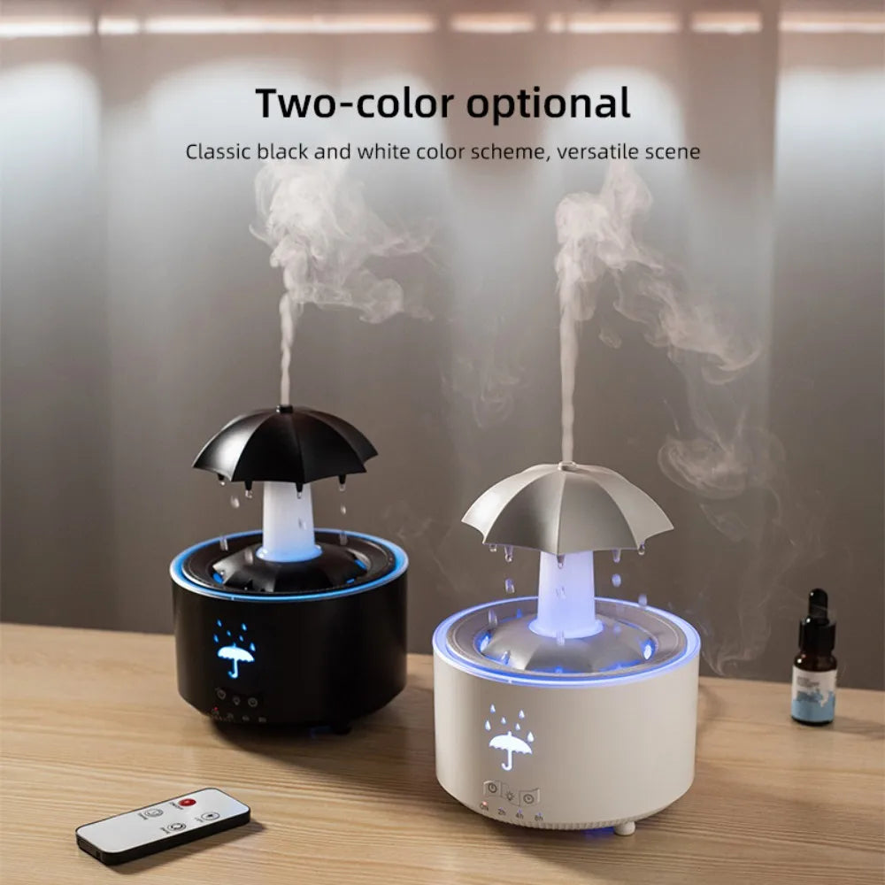 Rotating Umbrella Water Drop Air Humidifier with Colourful Night Lights