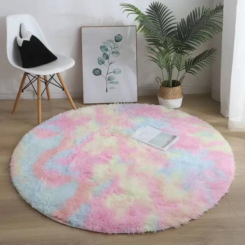 VIKAMA Simple Pink Girly Heart Plush Carpet Bedroom