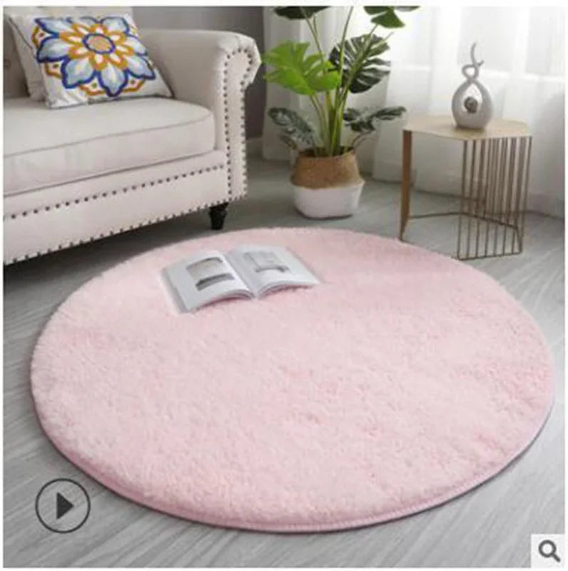 VIKAMA Simple Pink Girly Heart Plush Carpet Bedroom