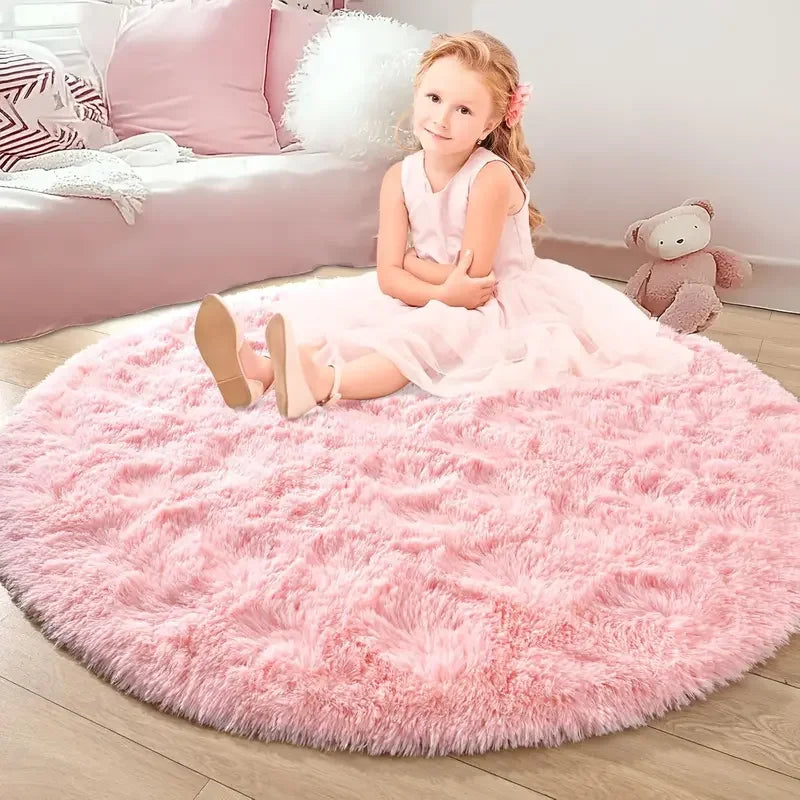 VIKAMA Simple Pink Girly Heart Plush Carpet Bedroom